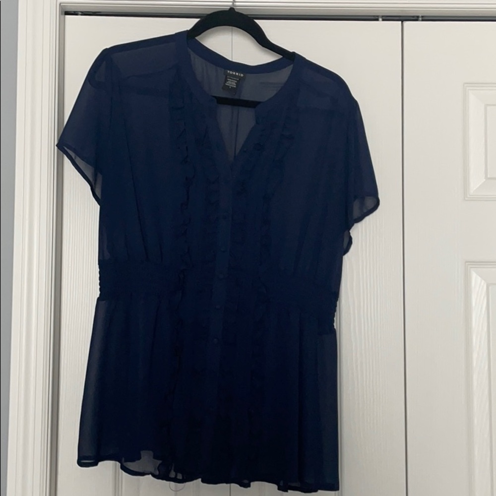 Sheer Ruffle Blouse